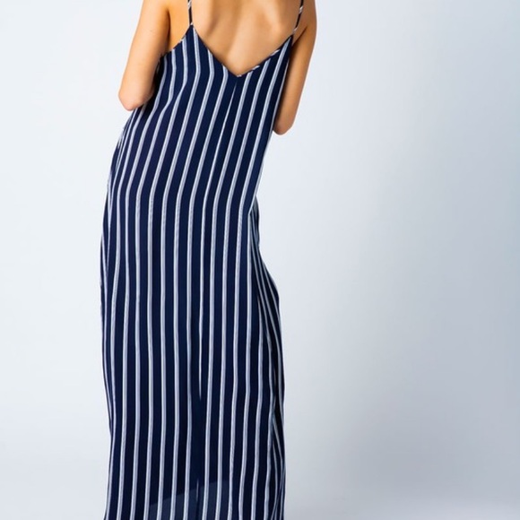 Navy Striped Maxi Dress by Love in - Picture 7 of 8